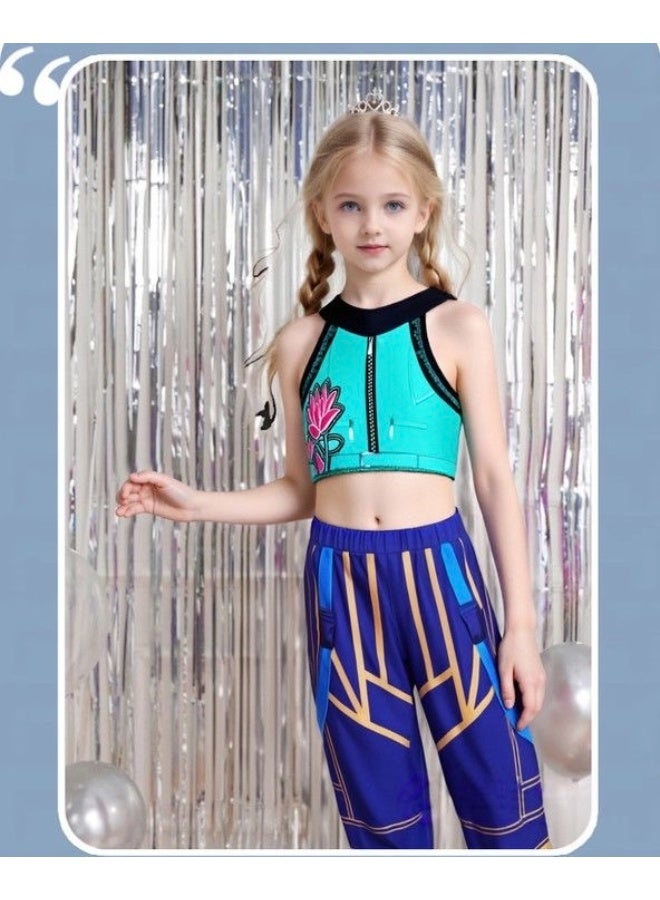 JAYATO Halloween K-POP Demon Hunters Team Cosplay Costume, Zoey Anime Costume - (Top + Pants) 130 cm for Girls, Birthday Gifts - Image 2